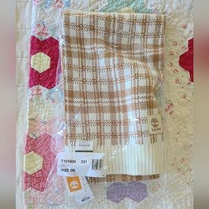 NWT Timberland tan and white scarf NIB